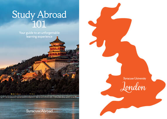 Syracuse Abroad brochure and decal