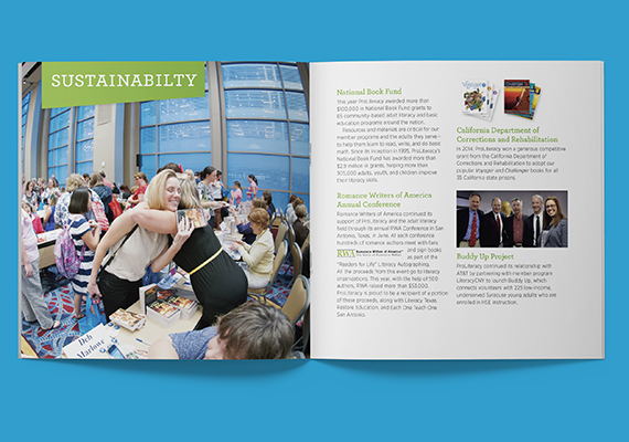 ProLiteracy Annual Report Sustainability spread